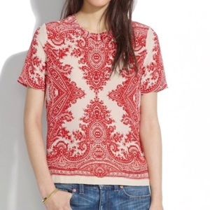 Madewell SIlk Tee in Paisley Loop